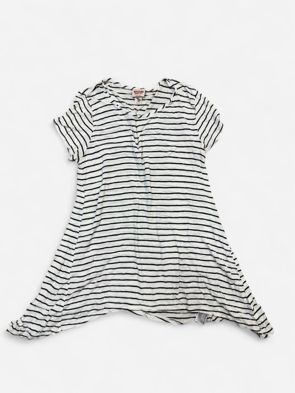 Mossimo Supply Co. White and Black Striped Short-Sleeve Tunic